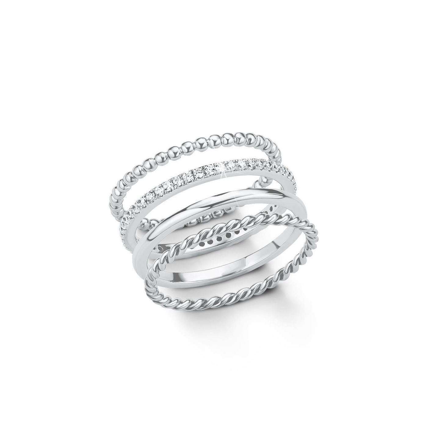 s.Oliver Ring 925/RH Zirkonia 4 teilig Gr.58