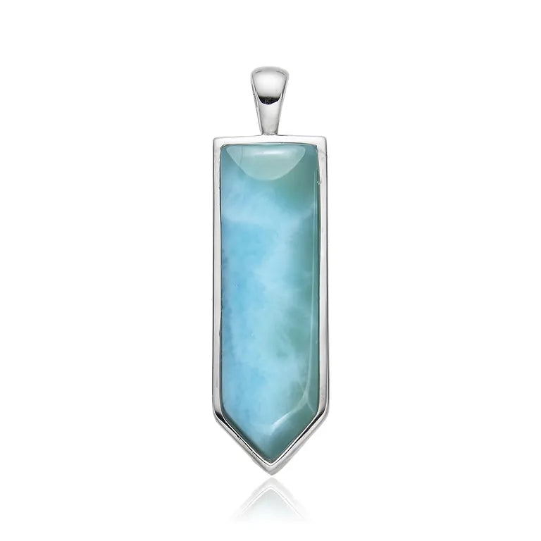 Anhänger Larimar Pfeil 3,5cm rhodiniert