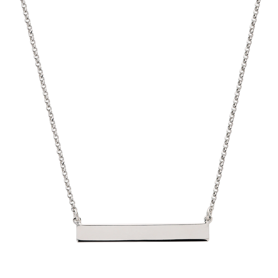 Kette mit Gravurplatte in 925 Silber Rhodiniert