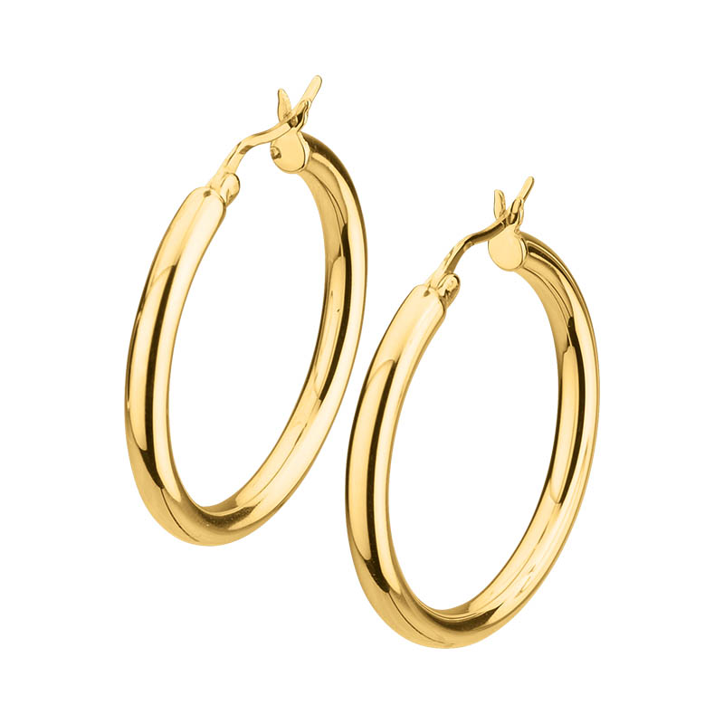 Creolen 925 vergoldet Ø: 30,0 mm Stärke: 3,3 mm