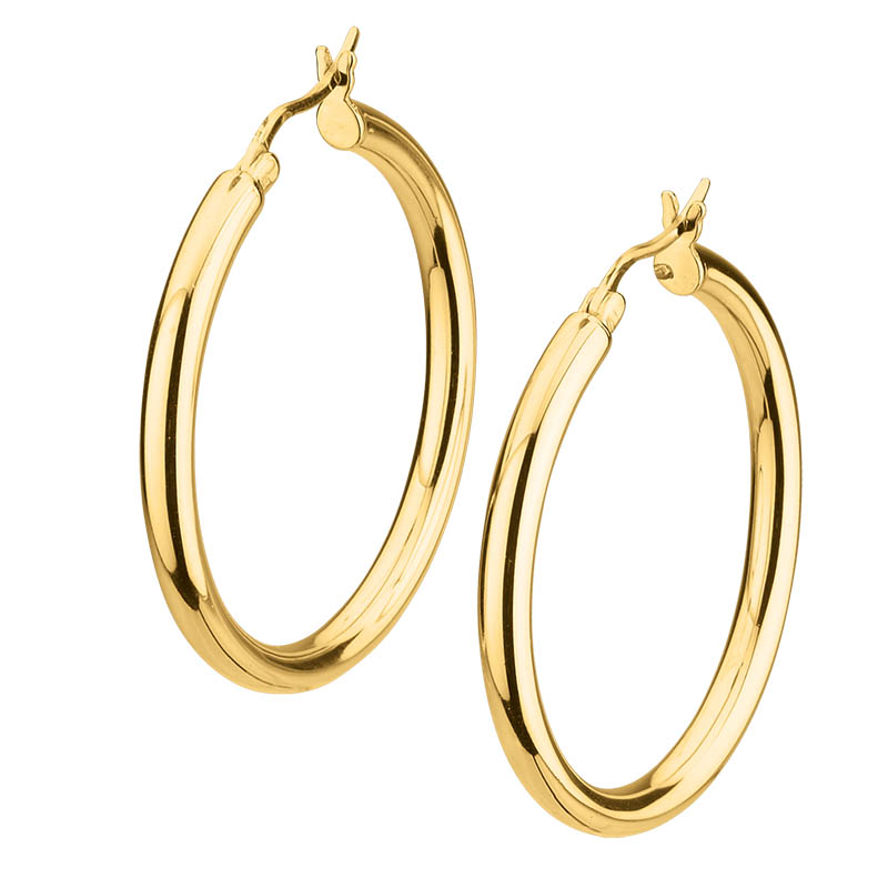 Creolen 925 vergoldet Ø: 35,0 mmStärke: 3,3 mm