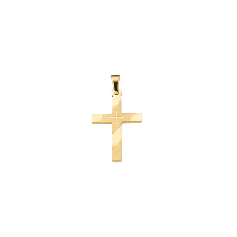Anhänger Kreuz 925 Silber vergoldet seidenmatt