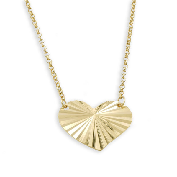 Kette Collier mit Herz diamantiert 38+5cm Silber 925/000 vergoldet