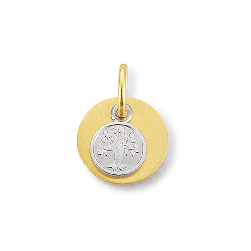 Anhänger Gravurplatte 585 Gelb u. Weißgold