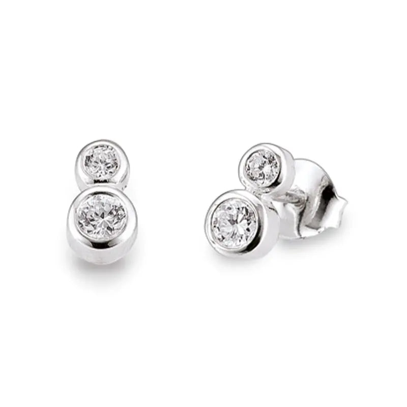 Ohrstecker 925 Silber Rhodiniert Zirkonia