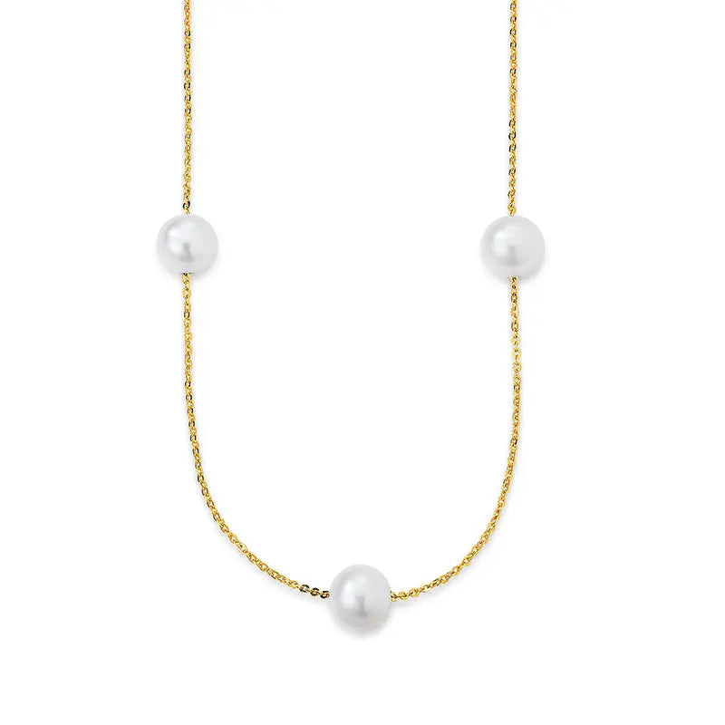 Kette 585 Gelbgold Süßwasserperle 45cm