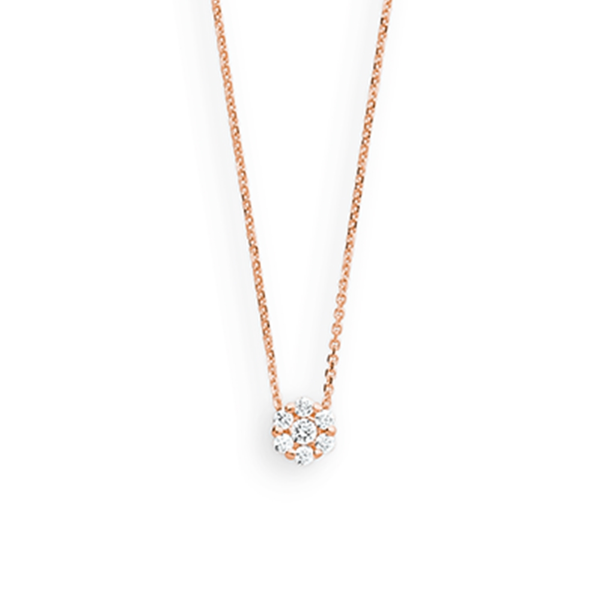 Kette, 585/RG, Zirkonia 45cm