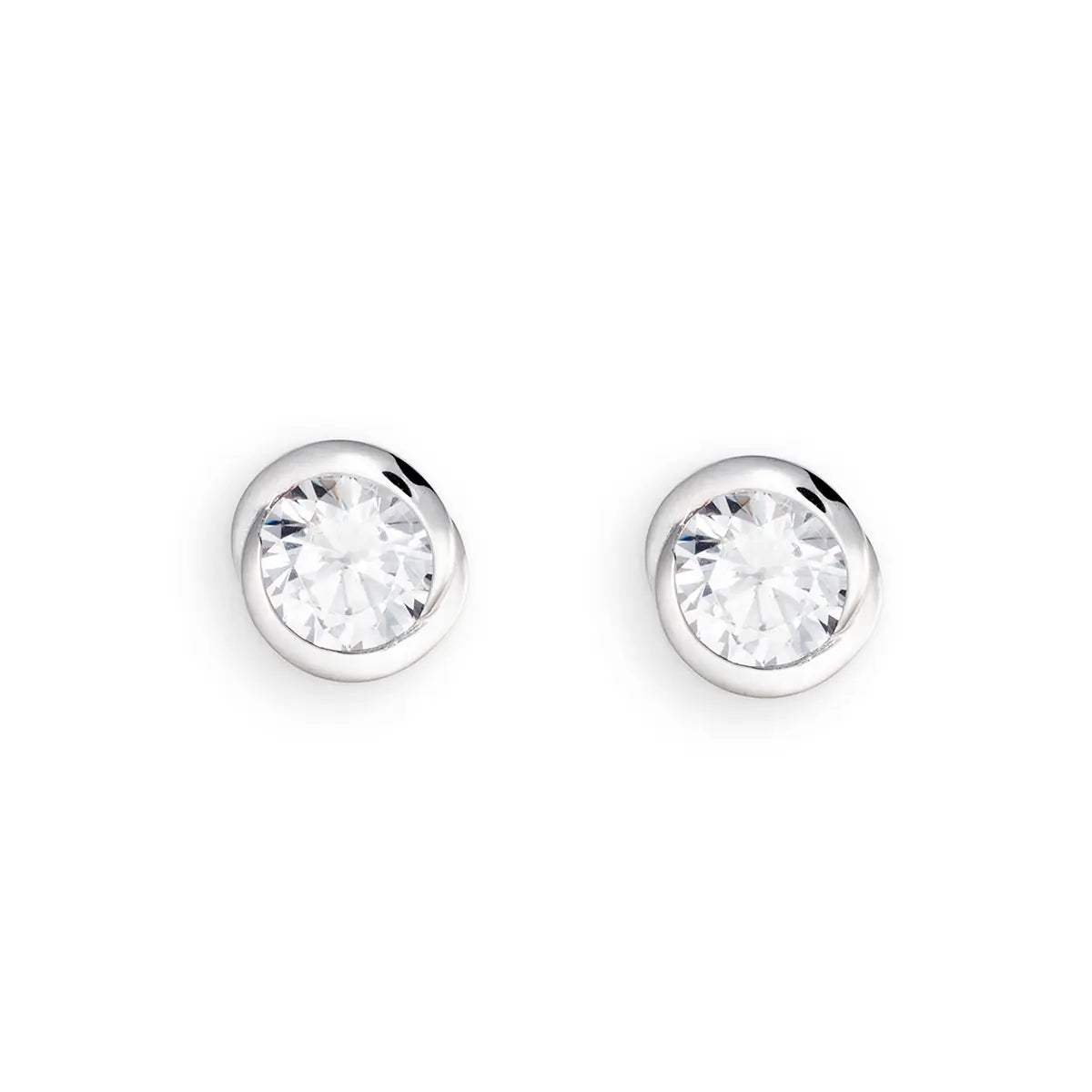 Ohrstecker 925 Silber Rhodiniert Zirkonia