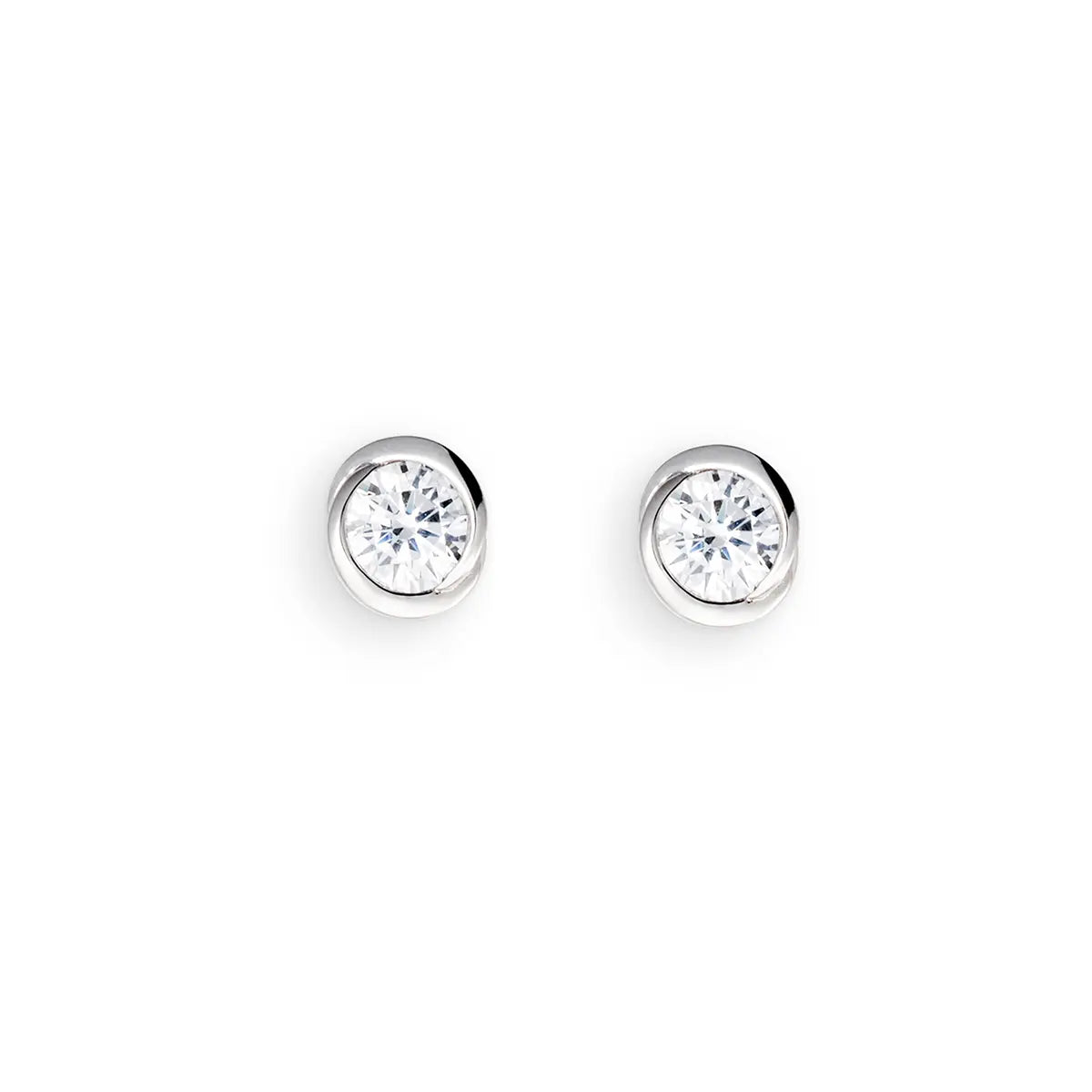 Ohrstecker 925 Silber Rhodiniert Zirkonia
