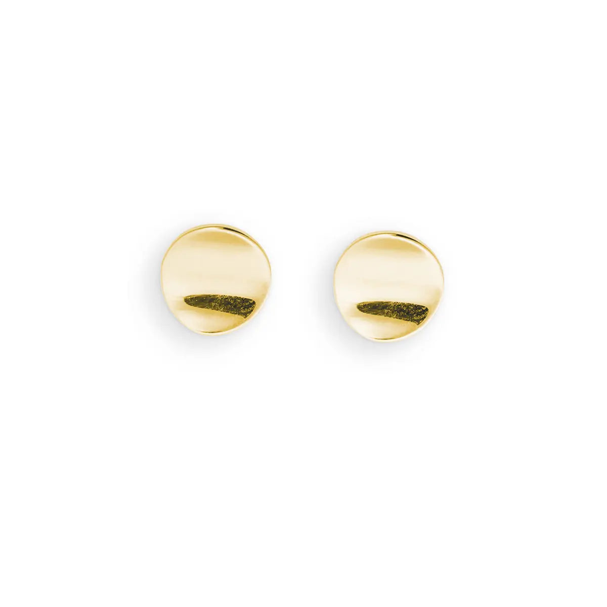 Ohrstecker Runde Platte Gewölbt 585 Gelbgold