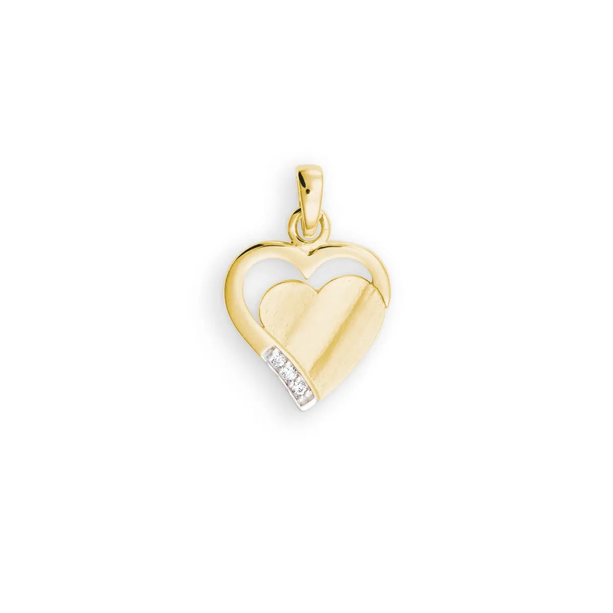 Anhänger 585 Gold mit Zirkonia Herz