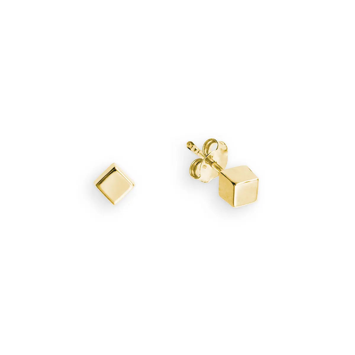 Ohrstecker Quadrat 585 Gelbgold
