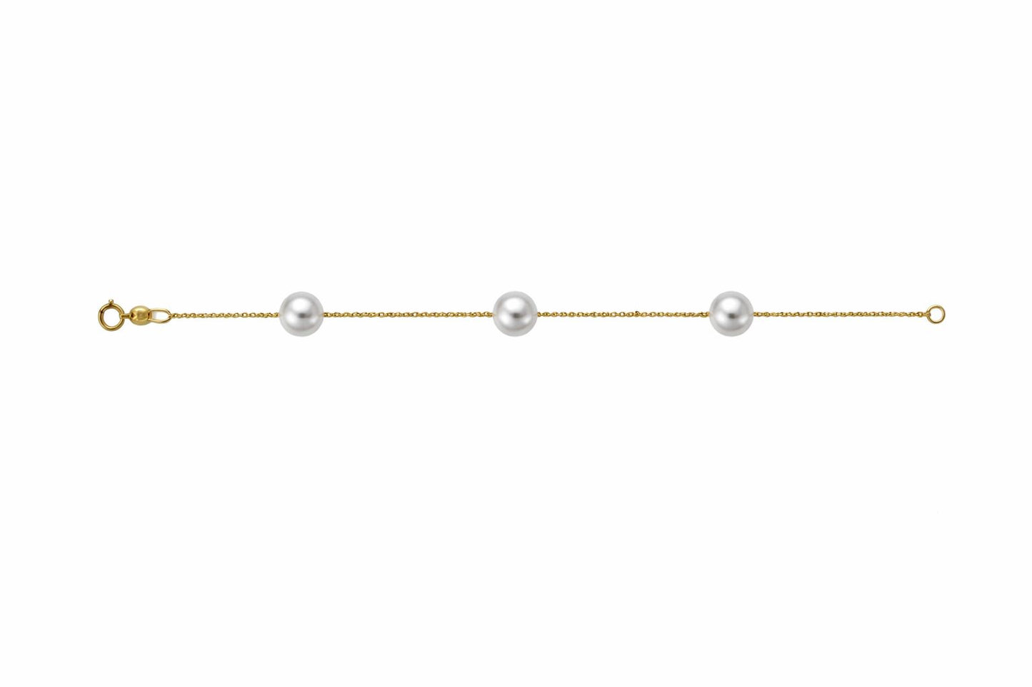 Armband 585 Gelbgold Süßwasserperle 19cm