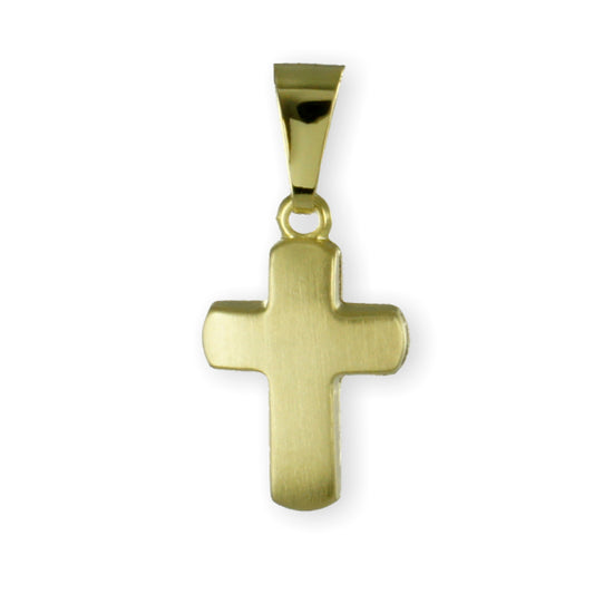 Kreuzanhänger teilmattiert - Gold 333/000