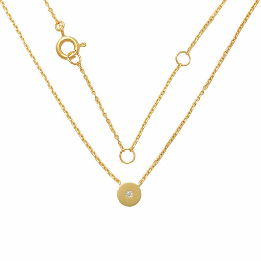 Manuela Carl Kette Gold 14 Karat mit Diamant 40+5cm