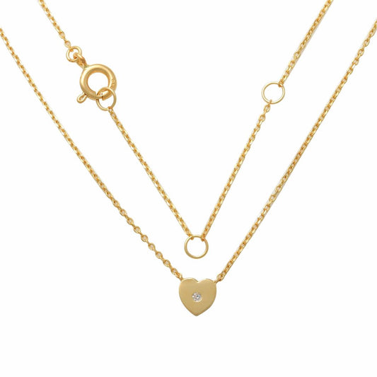 Manuela Carl Kette Gold 14 Karat mit Diamant 40+5cm