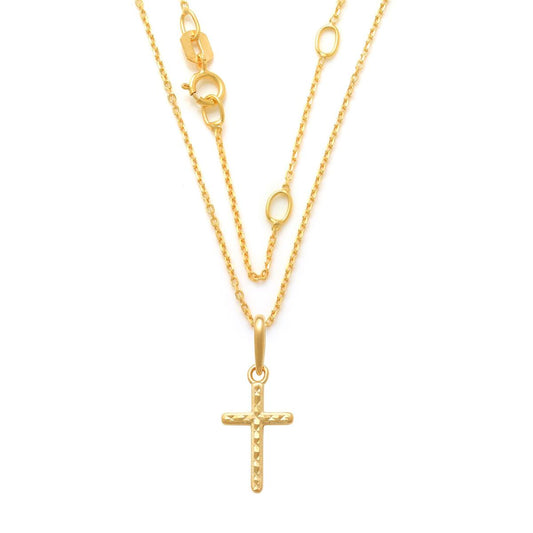 Manuela Carl Kette 14 Karat Kreuz 40+5cm