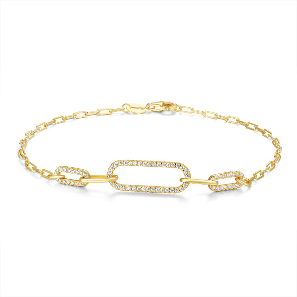 Armband 5 Elemente Zirkonia Silber 925/000 vergoldet