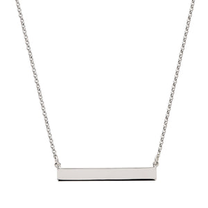 Kette mit Gravurplatte in 925 Silber Rhodiniert