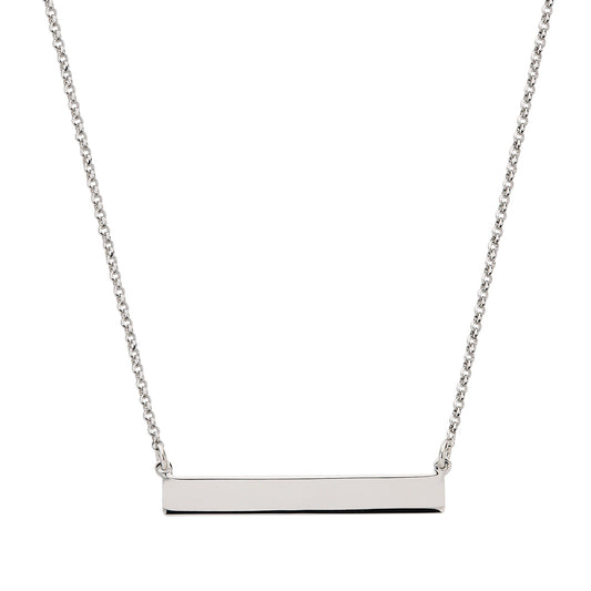 Kette mit Gravurplatte in 925 Silber Rhodiniert