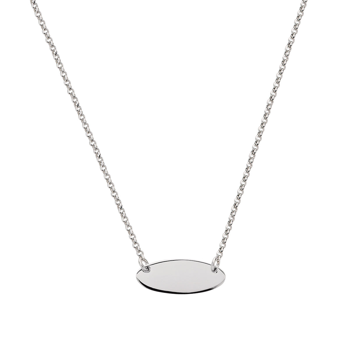Kette mit Gravurplatte in 925 Silber Rhodiniert