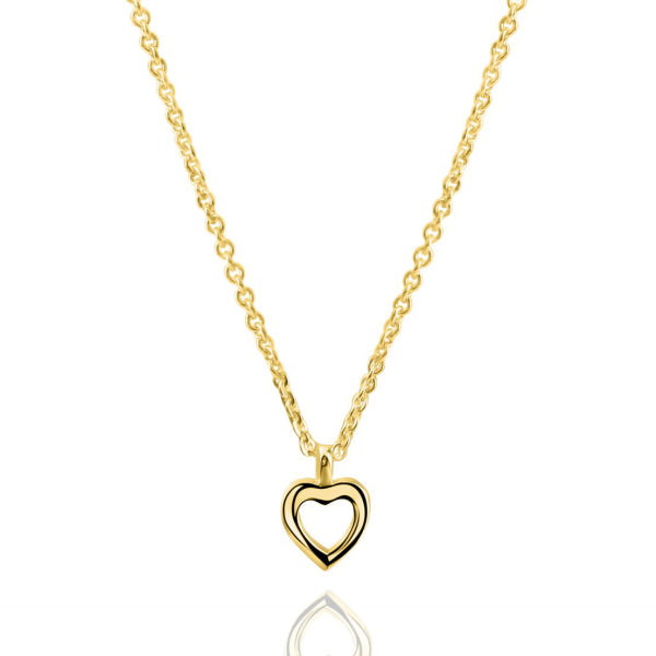 Kette Collier mit Anhänger Herz Silber 925/000 vergoldet