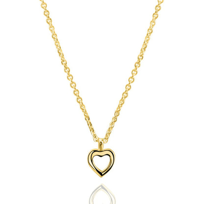 Kette Collier mit Anhänger Herz Silber 925/000 vergoldet