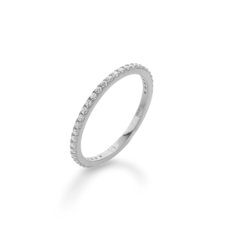 Ring mit Zirkonia 585 Weißgold Gr.56