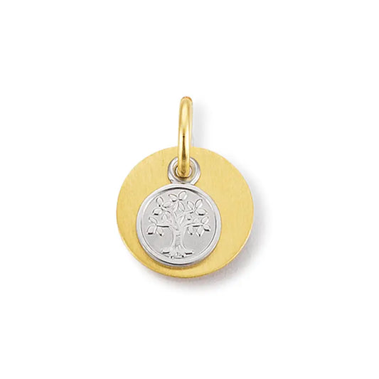 Anhänger Gravurplatte 585 Gelb u. Weißgold