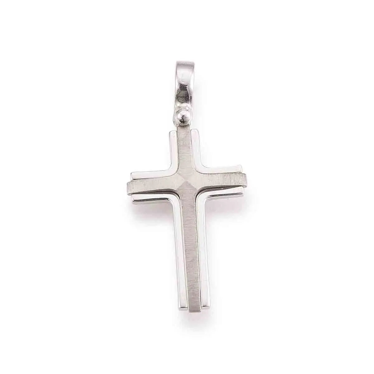 Anhänger Kreuz 925 Silber Rhodiniert