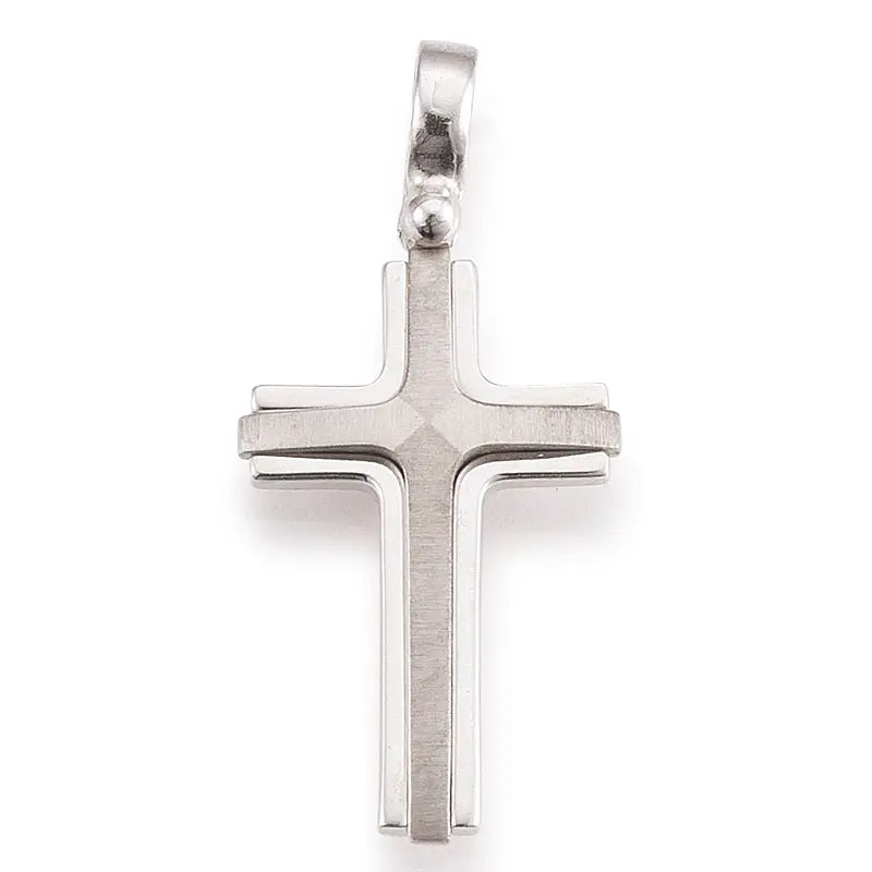Anhänger Kreuz 925 Silber Rhodiniert