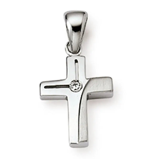 Anhänger Kreuz 925 Silber Rhodiniert