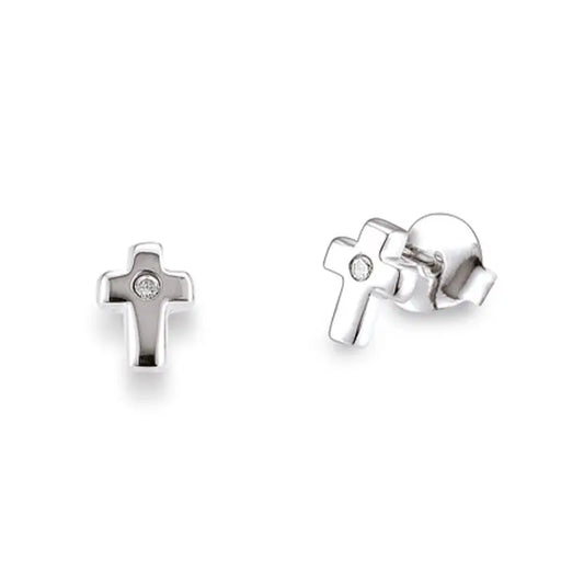 Ohrstecker 925 Silber Rhodiniert Zirkonia