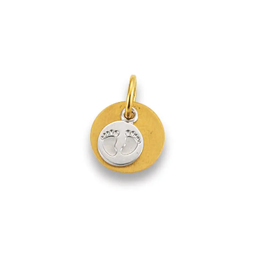 Anhänger Gravurplatte 585 Gelb u. Weißgold