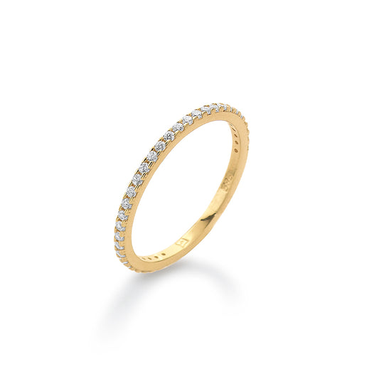 Ring, Gelbgold, 585/GG ,Zirkonia weiss,W 56