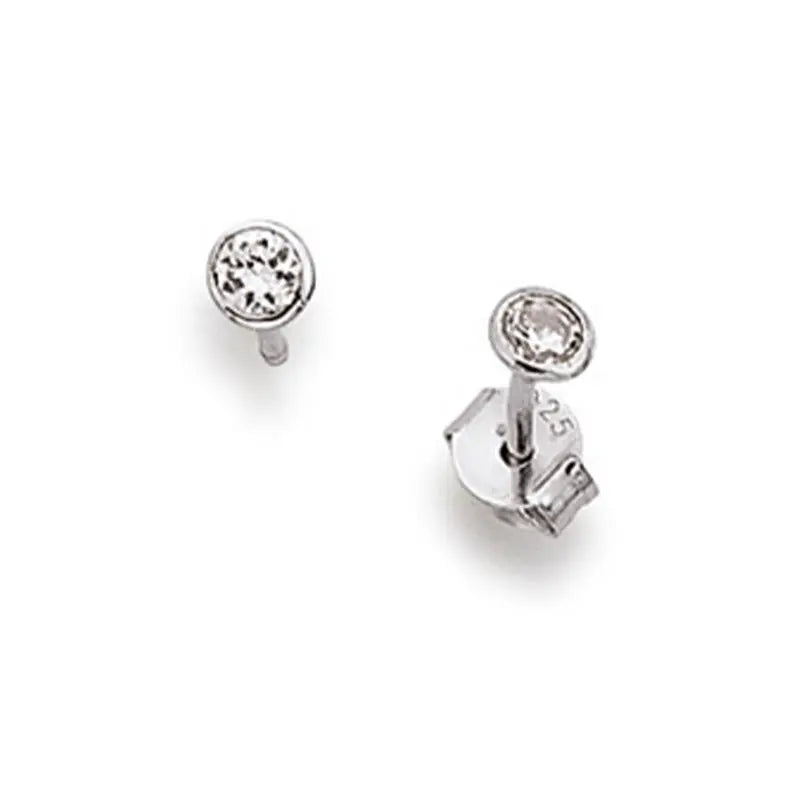 Ohrstecker 925 Silber Rhodiniert Zirkonia