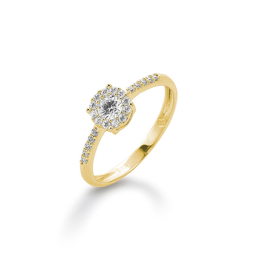 Ring, Gelbgold, 585/-,Zirkonia weiss