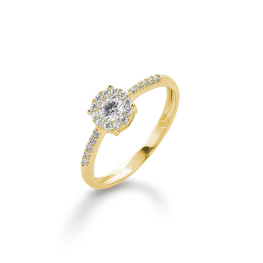 Ring, Gelbgold, 585/-,Zirkonia weiss