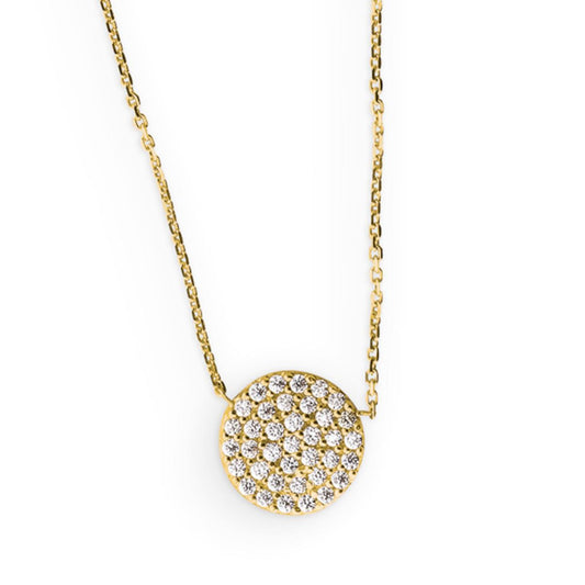 Kette, Gelbgold, 585/GG ,Zirkonia weiss,42 cm