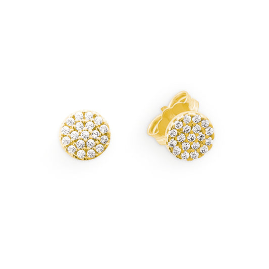 Ohrstecker, Gelbgold, 585/GG ,Zirkonia weiss