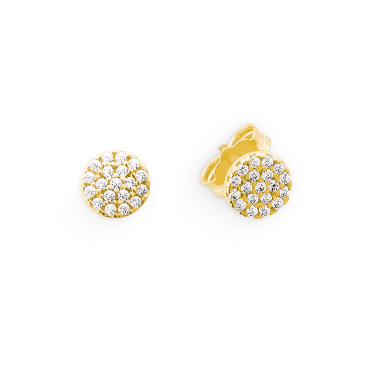 Ohrstecker, Gelbgold, 585/GG ,Zirkonia weiss