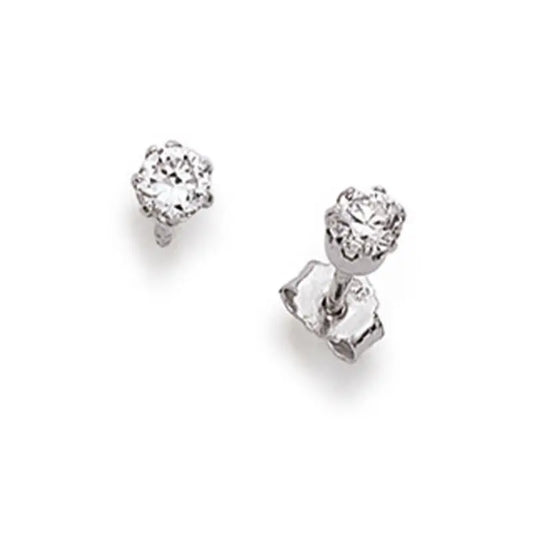 Ohrstecker 925 Silber Rhodiniert Zirkonia
