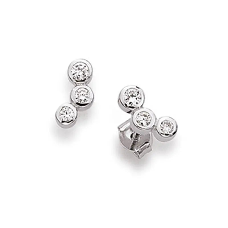 Ohrstecker 925 Silber Rhodiniert Zirkonia