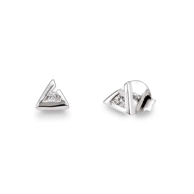 Ohrstecker 925 Silber Rhodiniert Zirkonia