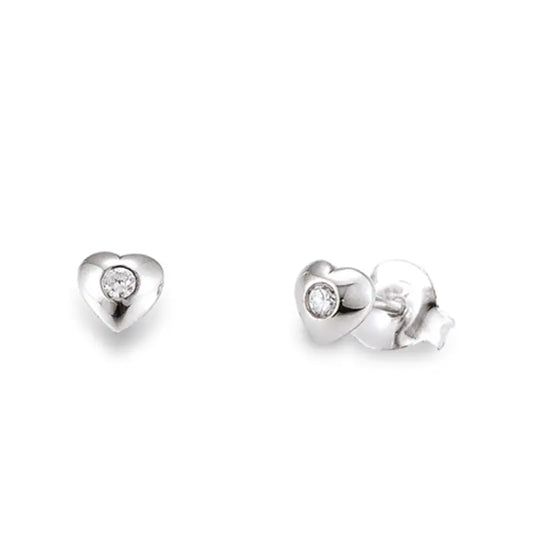 Ohrstecker 925 Silber Rhodiniert Zirkonia