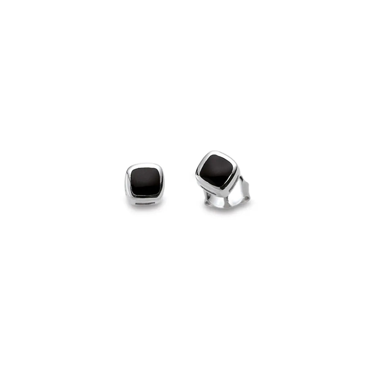 Ohrstecker 925 Silber Rhodiniert Synthese Onyx