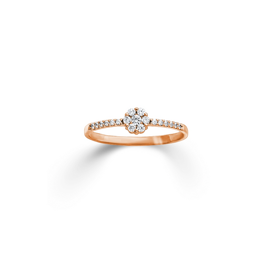 Ring, Rotgold, 585/RG ,Zirkonia weiss