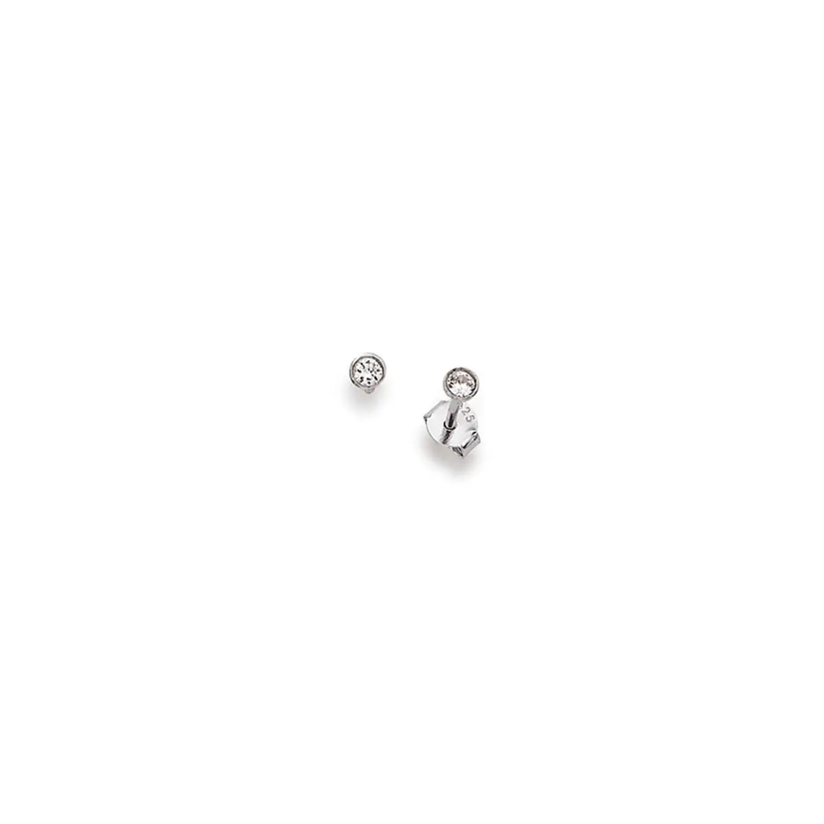 Ohrstecker 925 Silber Rhodiniert Zirkonia