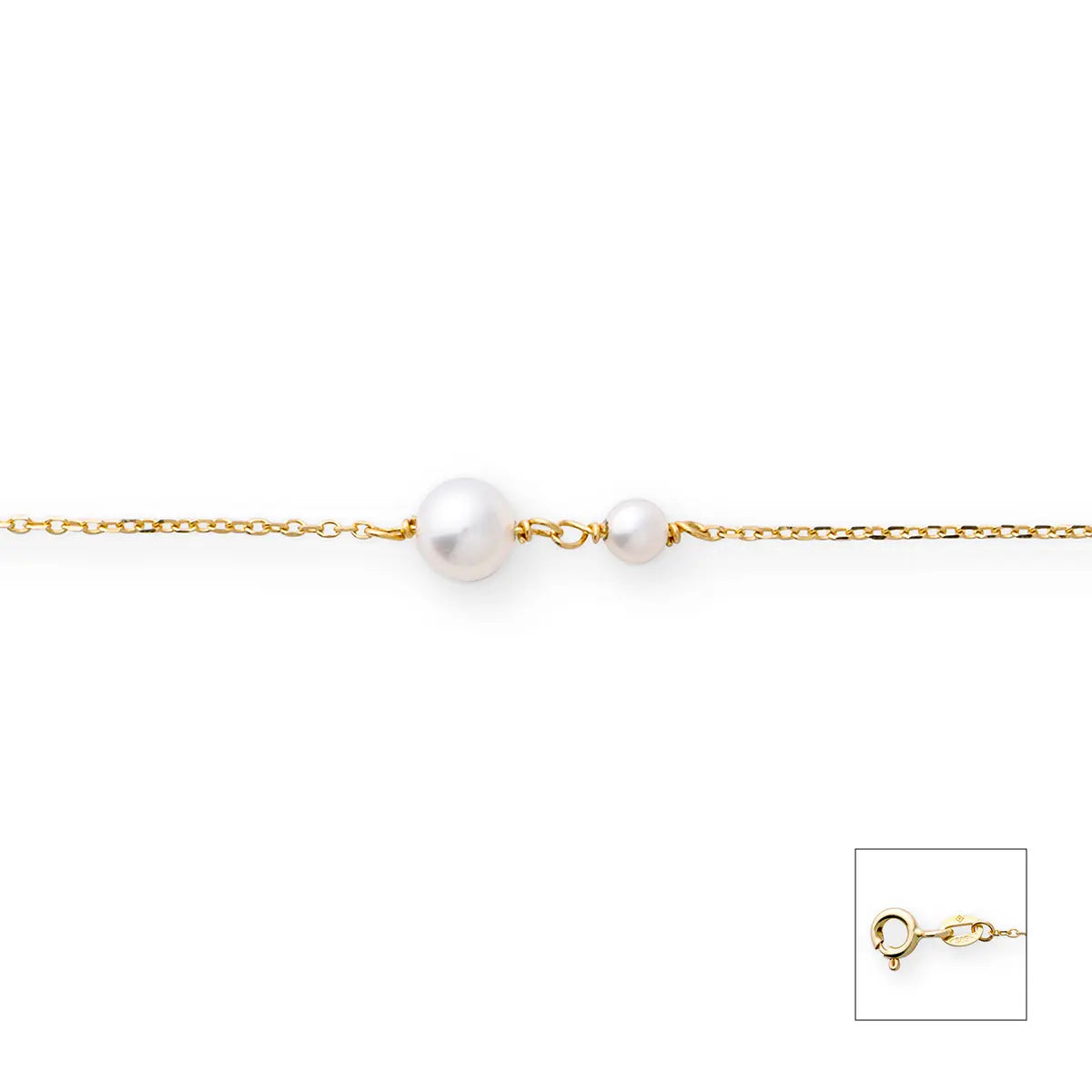 Armband 585 Gelbgold Süßwasserperle 19cm