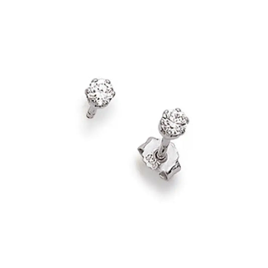Ohrstecker 925 Silber Rhodiniert Zirkonia